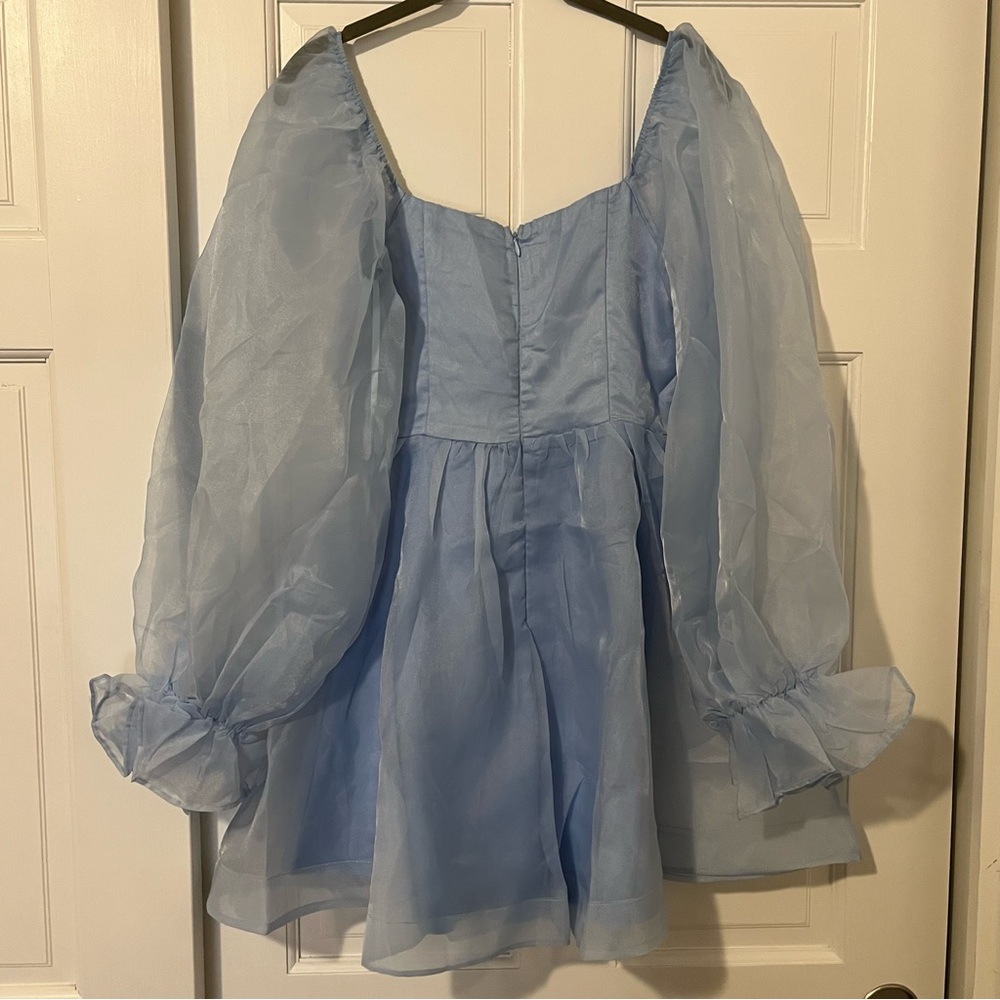 Selfie Leslie I've Got Sunshine Puff Sleeve Mini Dress Sky Blue Girlhoodcore - Picture 5 of 11